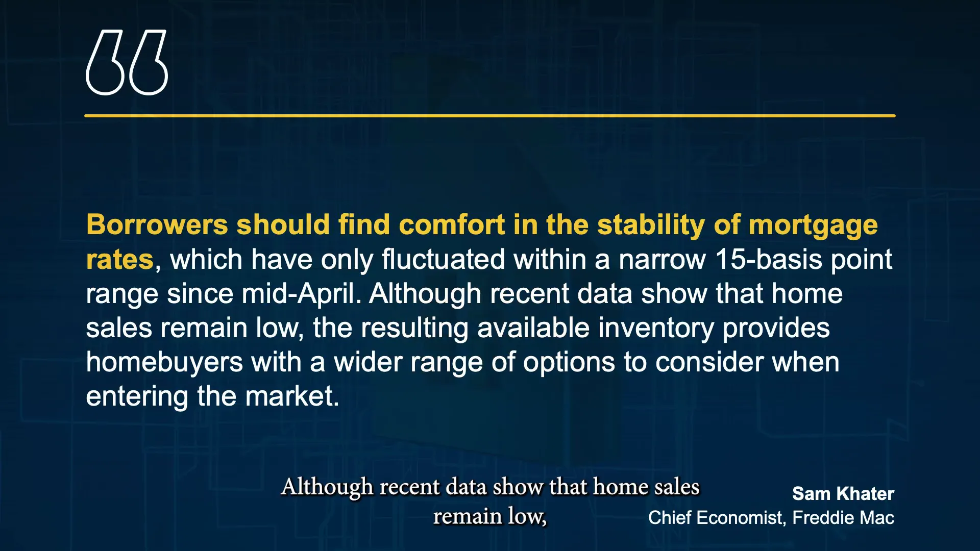 Chart showing narrow 15-basis-point range since mid-April
