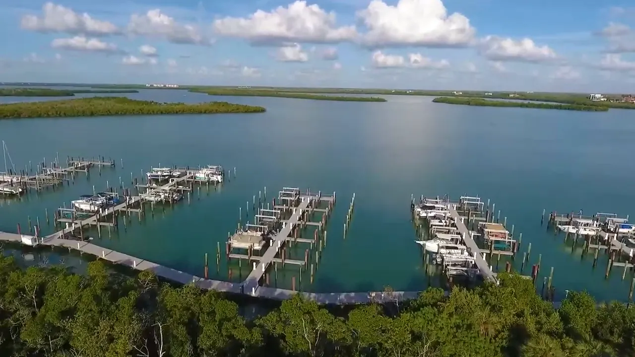 Private dock and marina scene at Key Marco