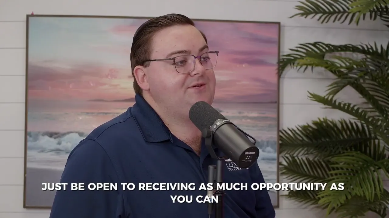 Speaker at microphone with on-screen text 'OR INSPECTION WHEN THEY'RE OUT OF TOWN'.