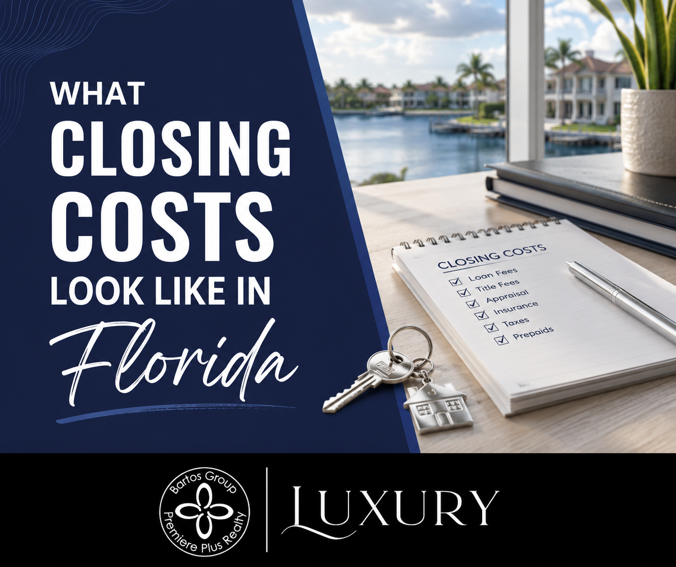 Learn what closing costs look like in Florida, including title insurance, HOA fees, taxes, and escrow costs for buyers.